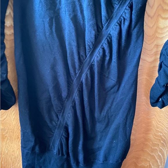 Karen Mullen black bodycon ruched long sleeve midi dress 3 - Picture 4 of 7